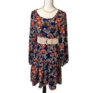 Studio B Bobeau Women's Blue Floral Dress